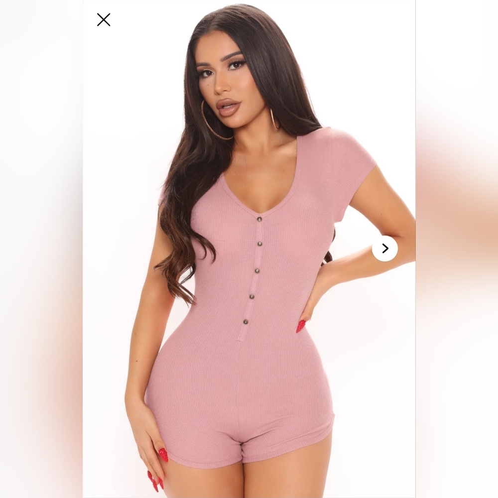 women's large short sleeve shorts romper onesie waffle knit